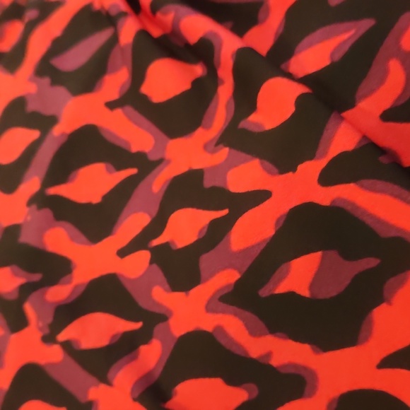 LulaRoe purple, red, & black cardigan/duster. - Picture 2 of 4